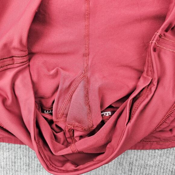 Lululemon Pace Rival Skirt Womens 10 Red Athletic Tennis Preppy Lined Athleisure - Picture 5 of 8
